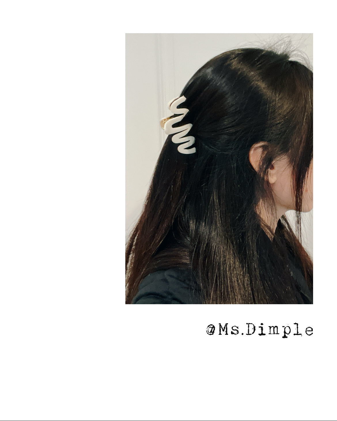Wavy White Metal Hair Claw Clip