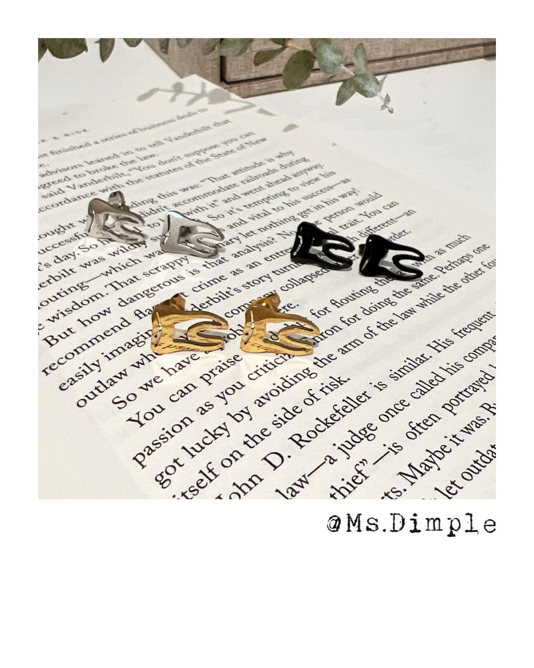 18k Gold Plated Stainless Steel Dentist Cute Tooth Earrings/Studs