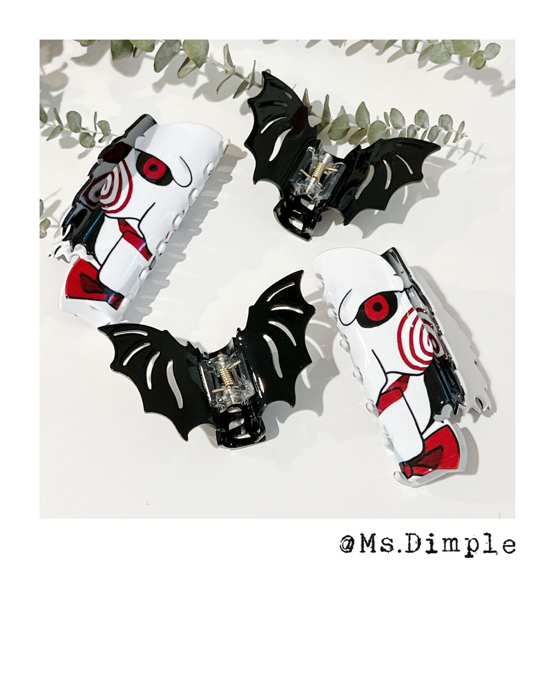 Halloween Theme Demon and Bat Hair Claw Clip