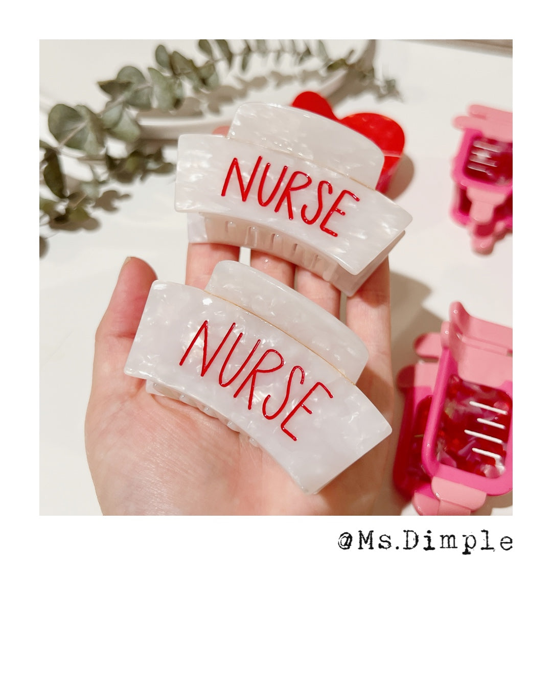 Cute Nurse Syringe/EKG/Nurse Hair Claw Clip