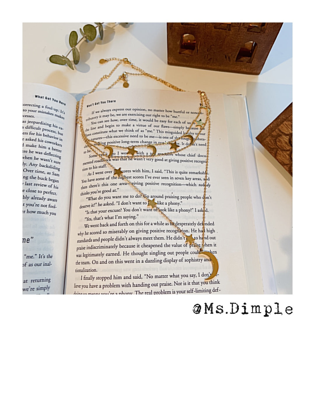 18K Gold Plated Stainless Steel Fly Me To The Moon 2 in 1 Set Necklace