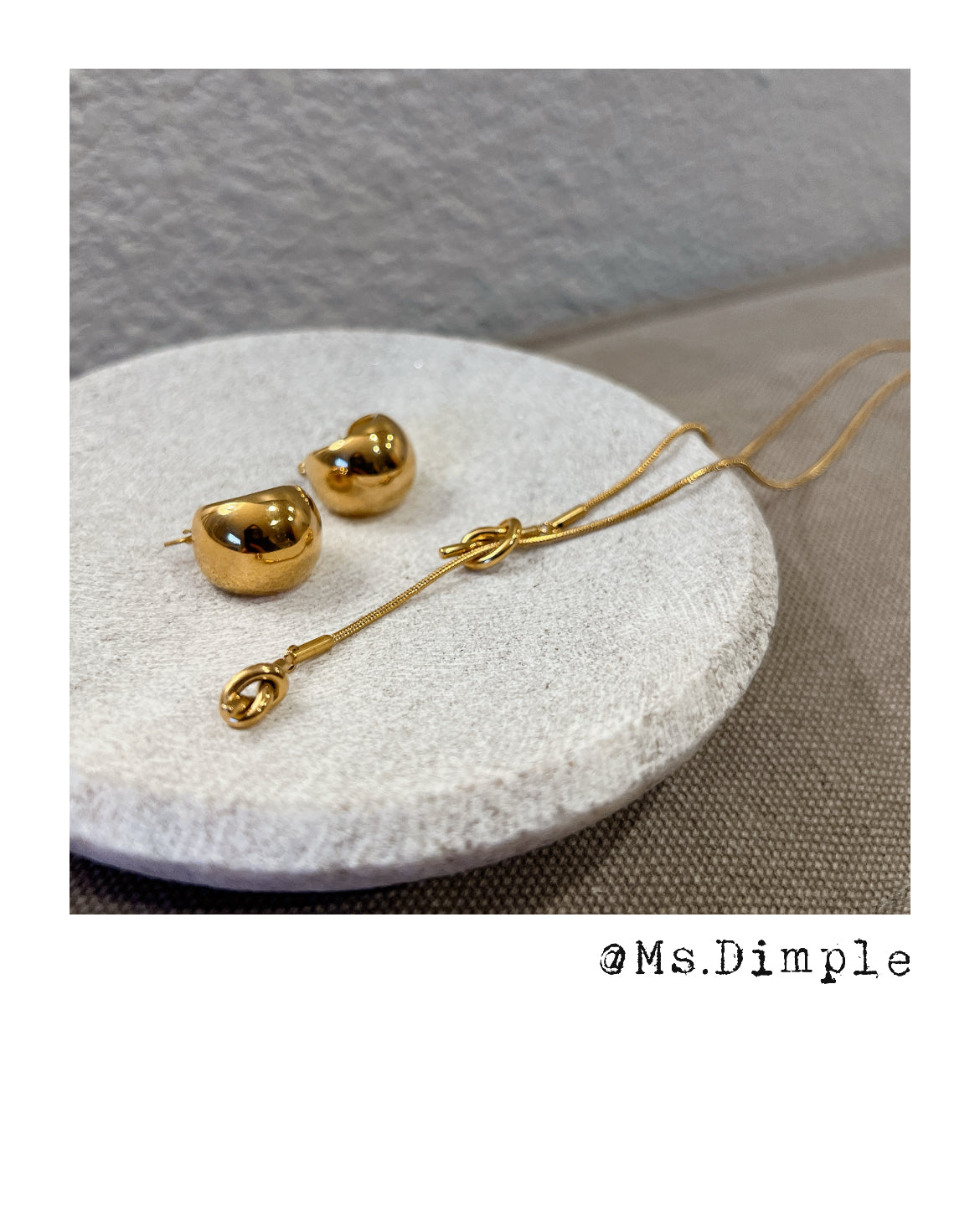 18K Gold Plated Stainless Steel Long Knot Necklace