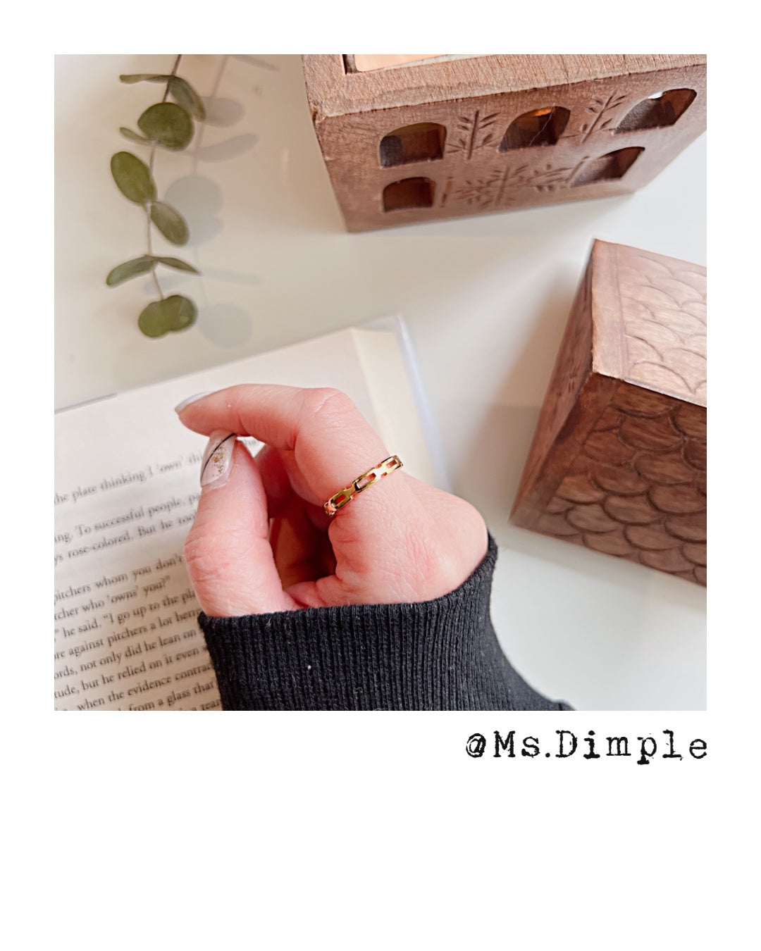 18K Gold Plated Stainless Steel Chain Style Ring