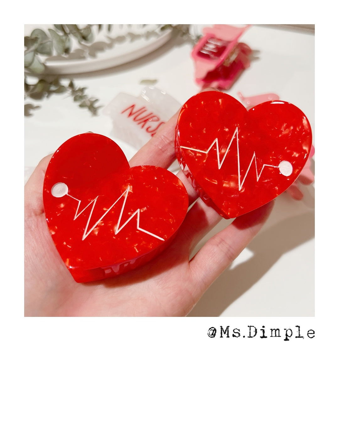 Cute Nurse Syringe/EKG/Nurse Hair Claw Clip