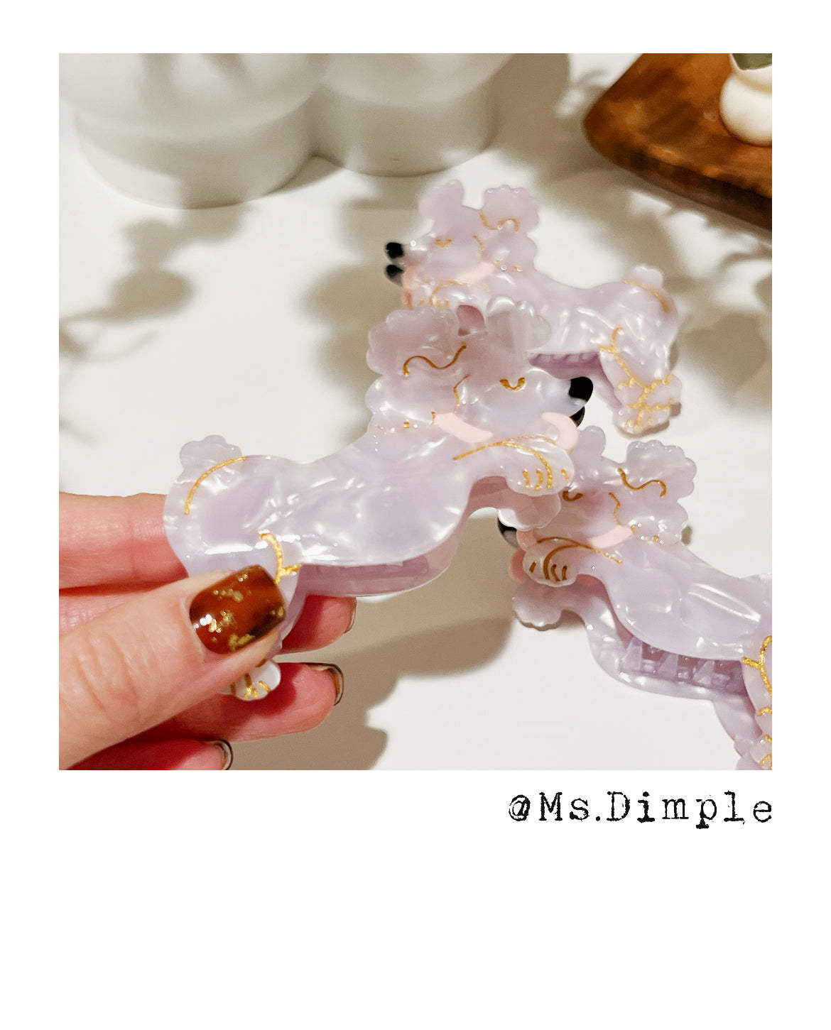 Small Purple Puppy Hair Claw Clip