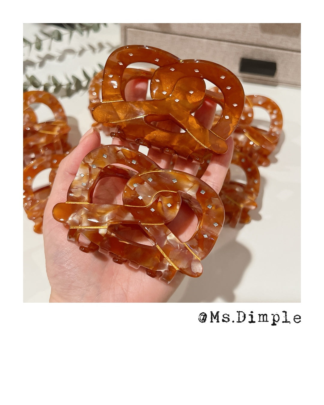 Cute Brown Pretzel Claw Clip