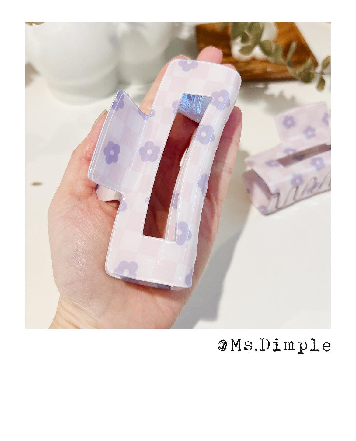 Big Purple Flowers Hair Claw Clip