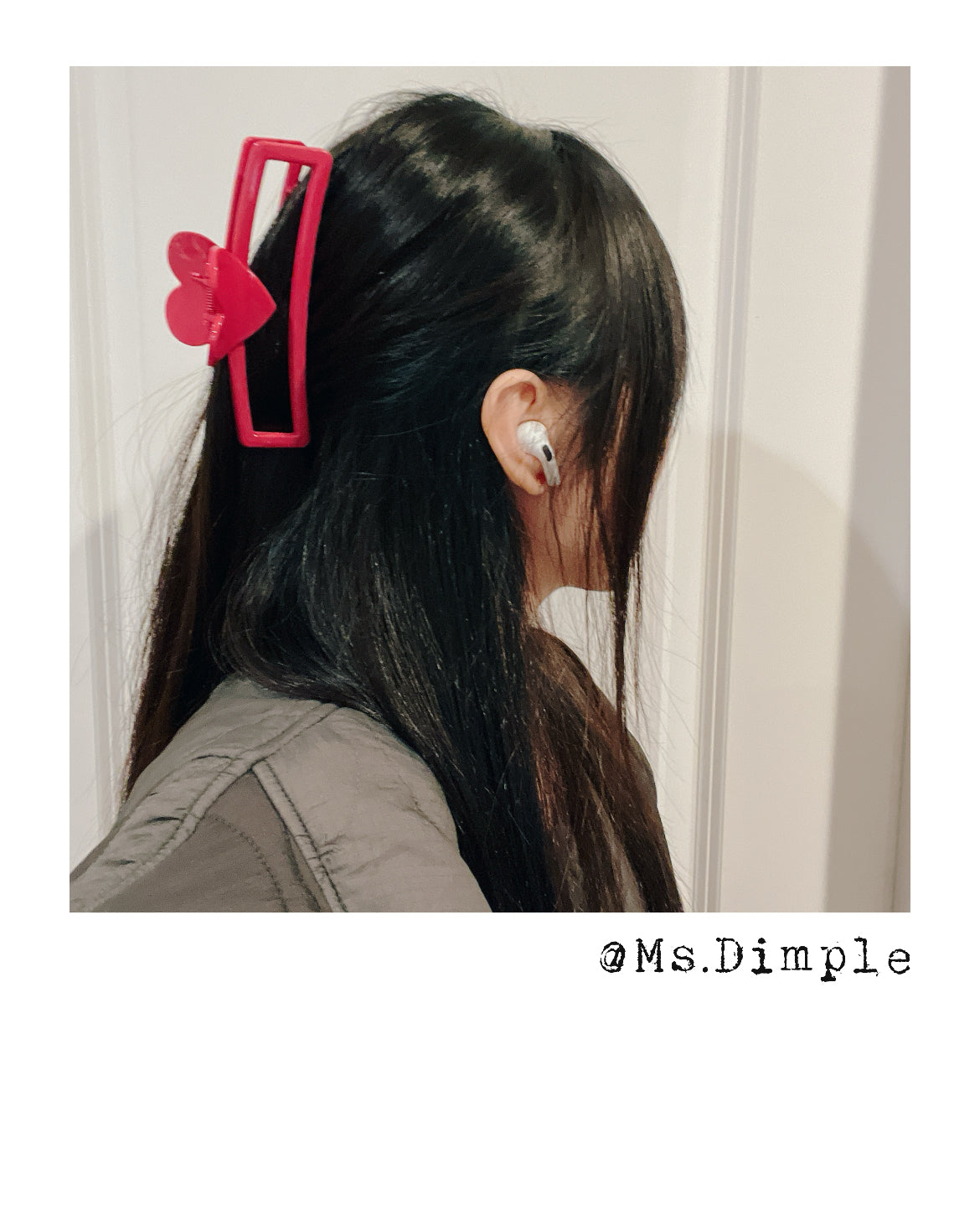Big Pink Heart Valentines Day Hair Claw Clip