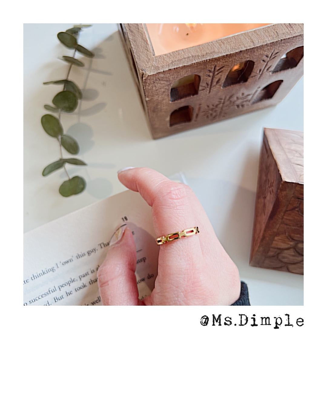 18K Gold Plated Stainless Steel Chain Style Ring