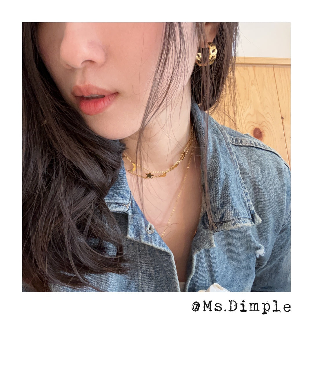 18K Gold Plated Stainless Steel Fly Me To The Moon 2 in 1 Set Necklace