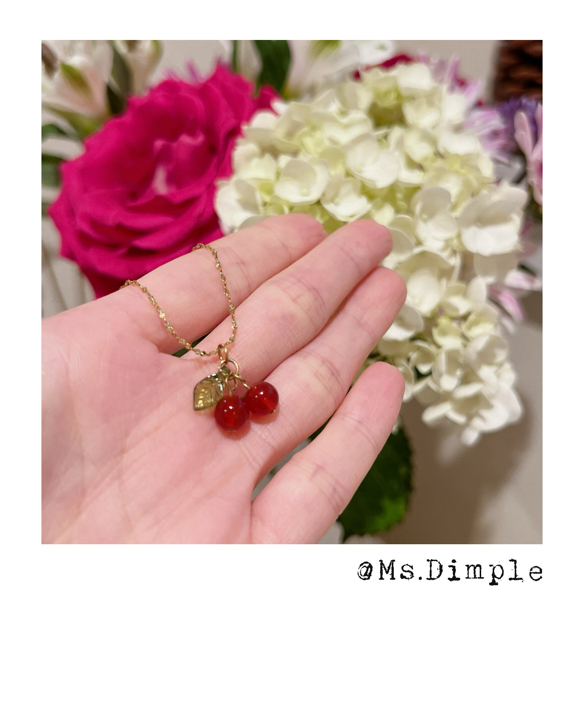 18K Gold Plated Cherry Stainless Steel Necklace