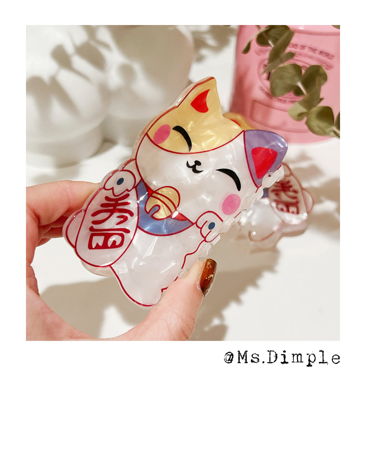 Japanese Lucky Cat Fortune Cat Hair Claw Clip
