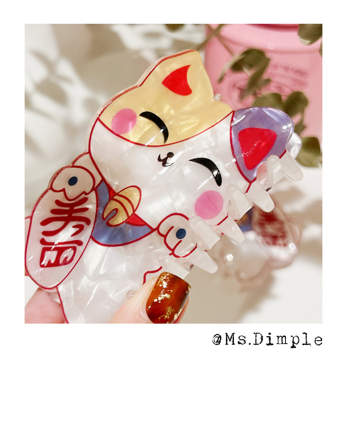 Japanese Lucky Cat Fortune Cat Hair Claw Clip