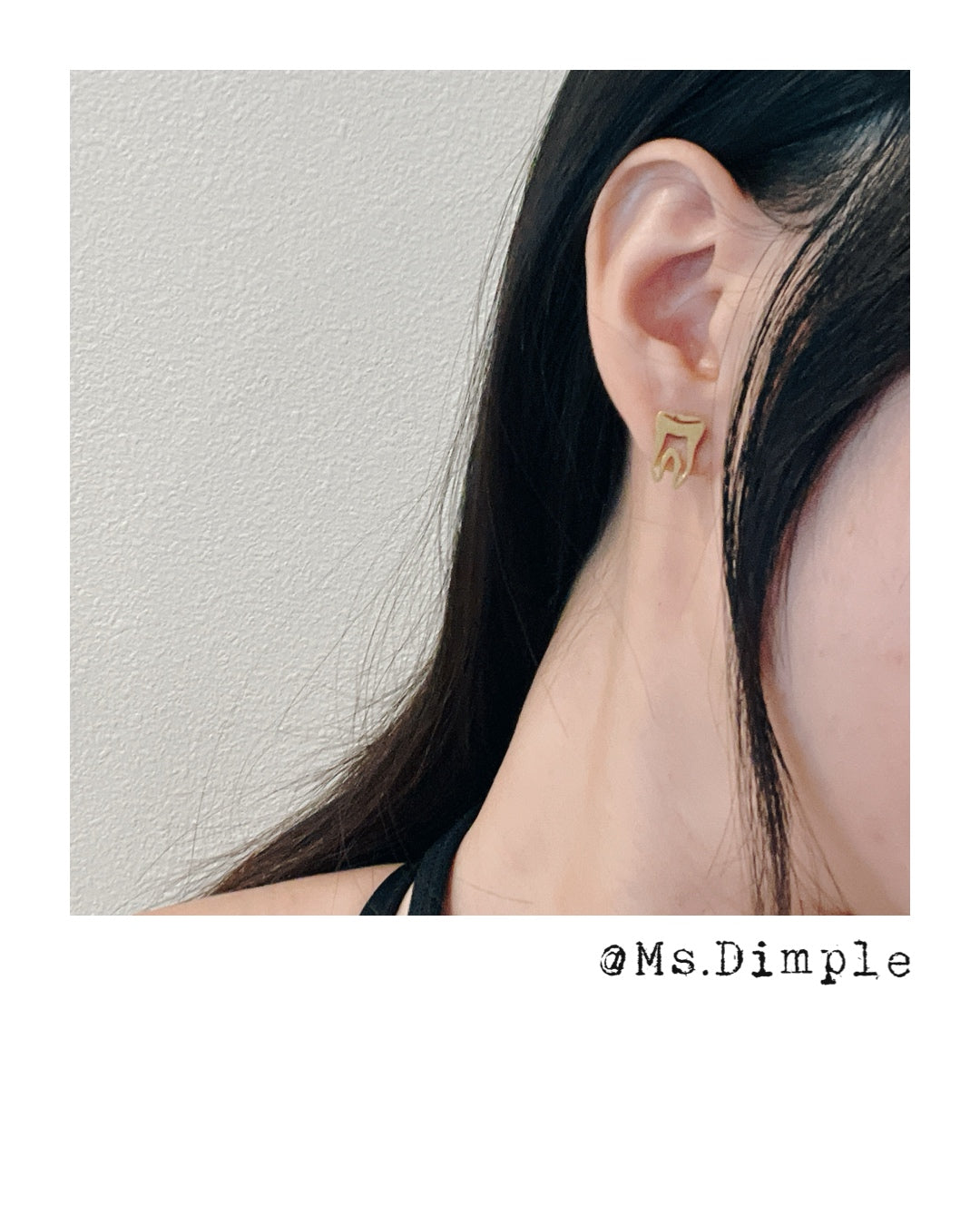18k Gold Plated Stainless Steel Dentist Cute Tooth Earrings/Studs