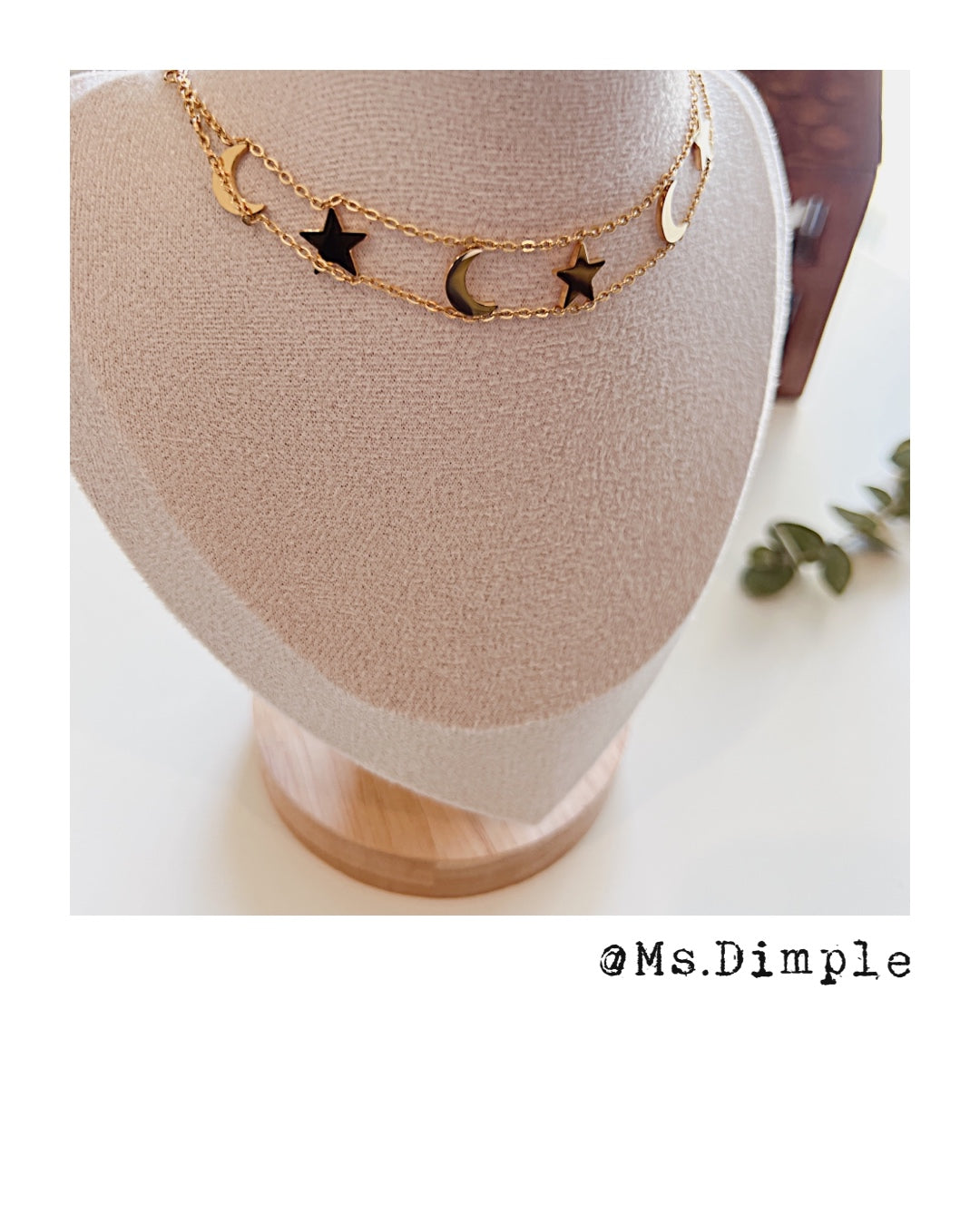18K Gold Plated Stainless Steel Fly Me To The Moon 2 in 1 Set Necklace