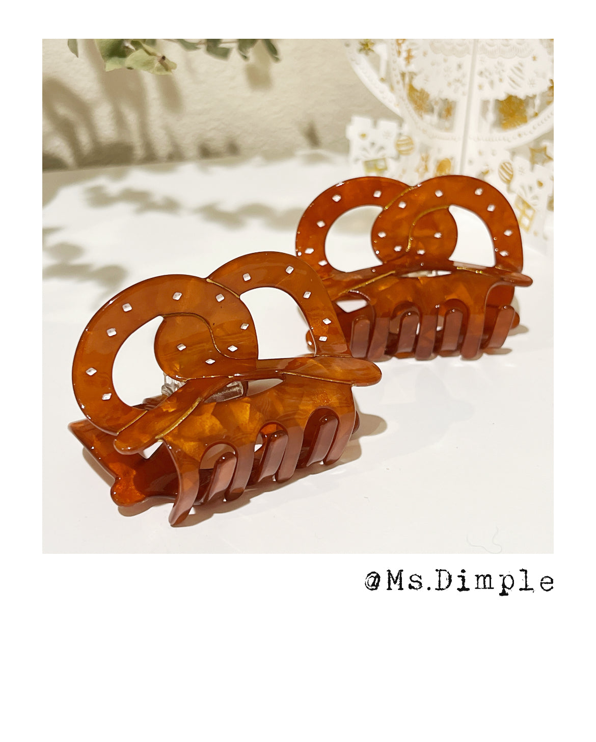 Cute Brown Pretzel Claw Clip