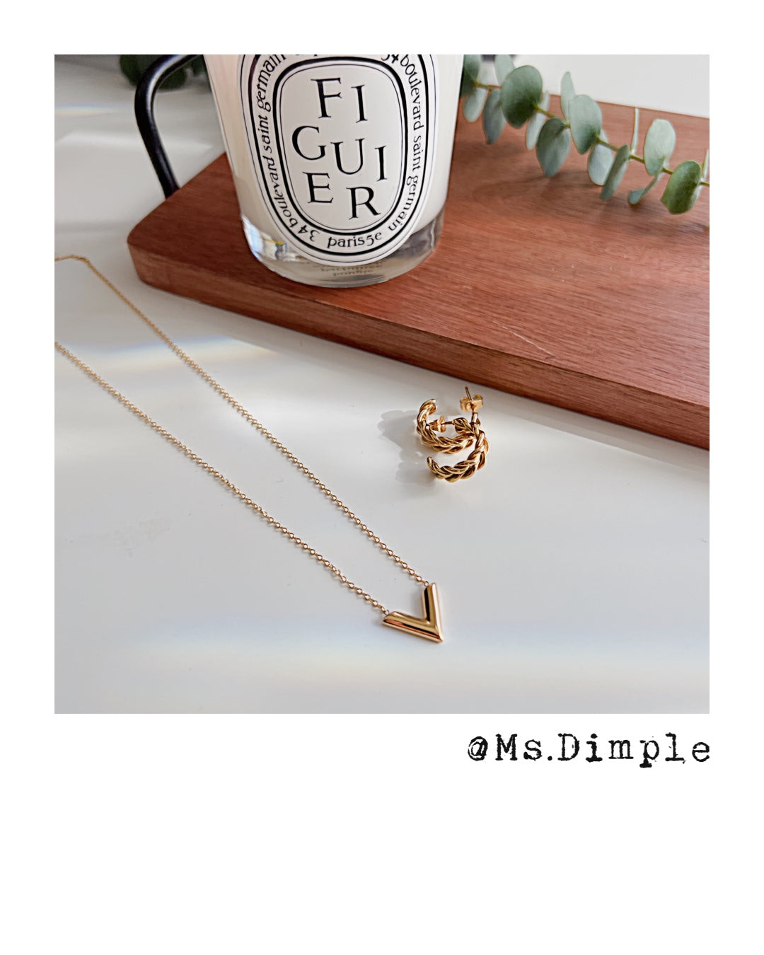 18k Gold Plated Stainless Steel V Shape Stylish Luxury Necklace