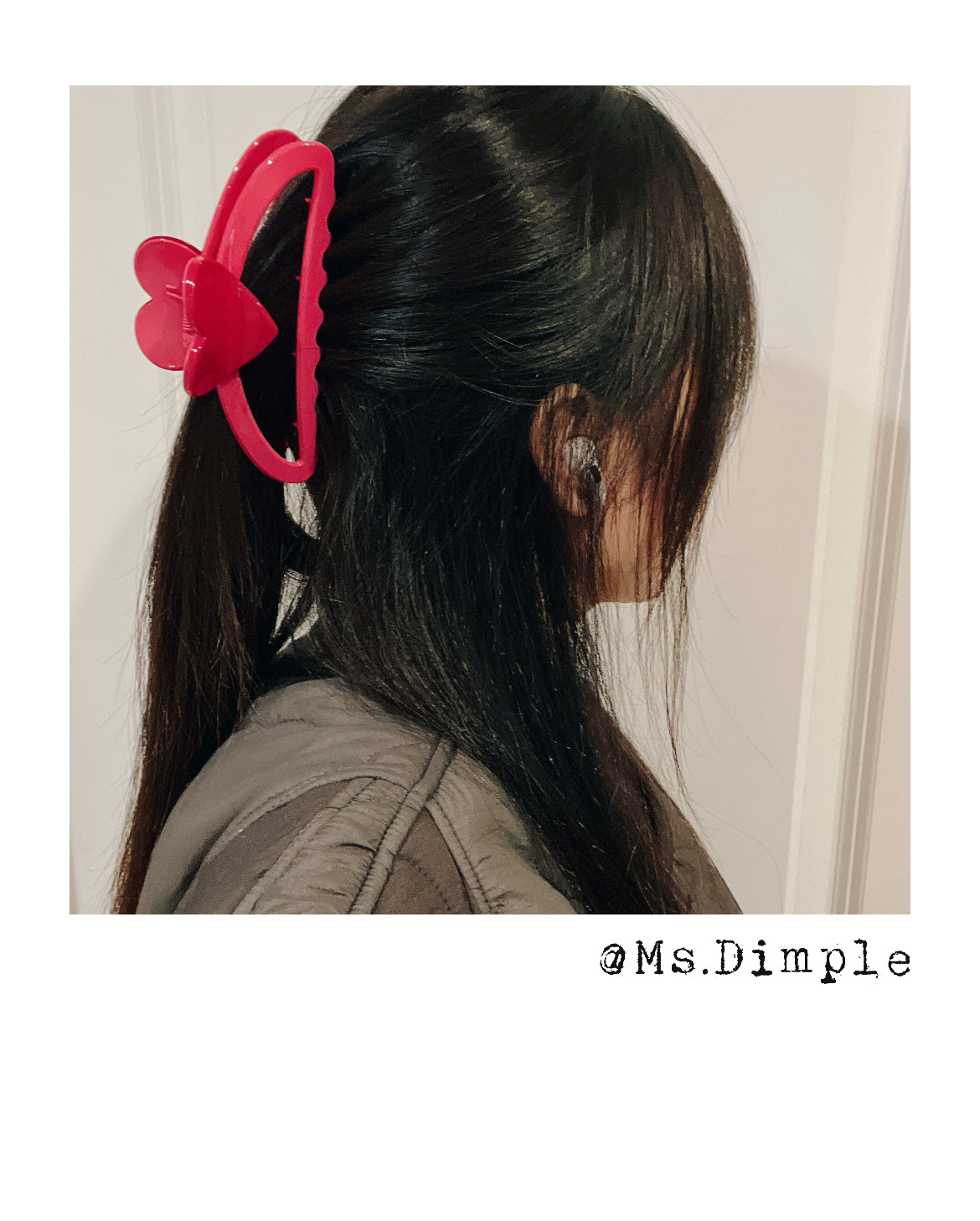 Big Pink Heart Valentines Day Hair Claw Clip