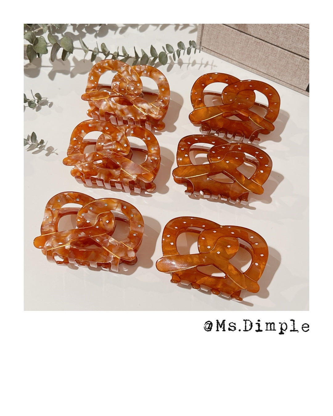 Cute Brown Pretzel Claw Clip