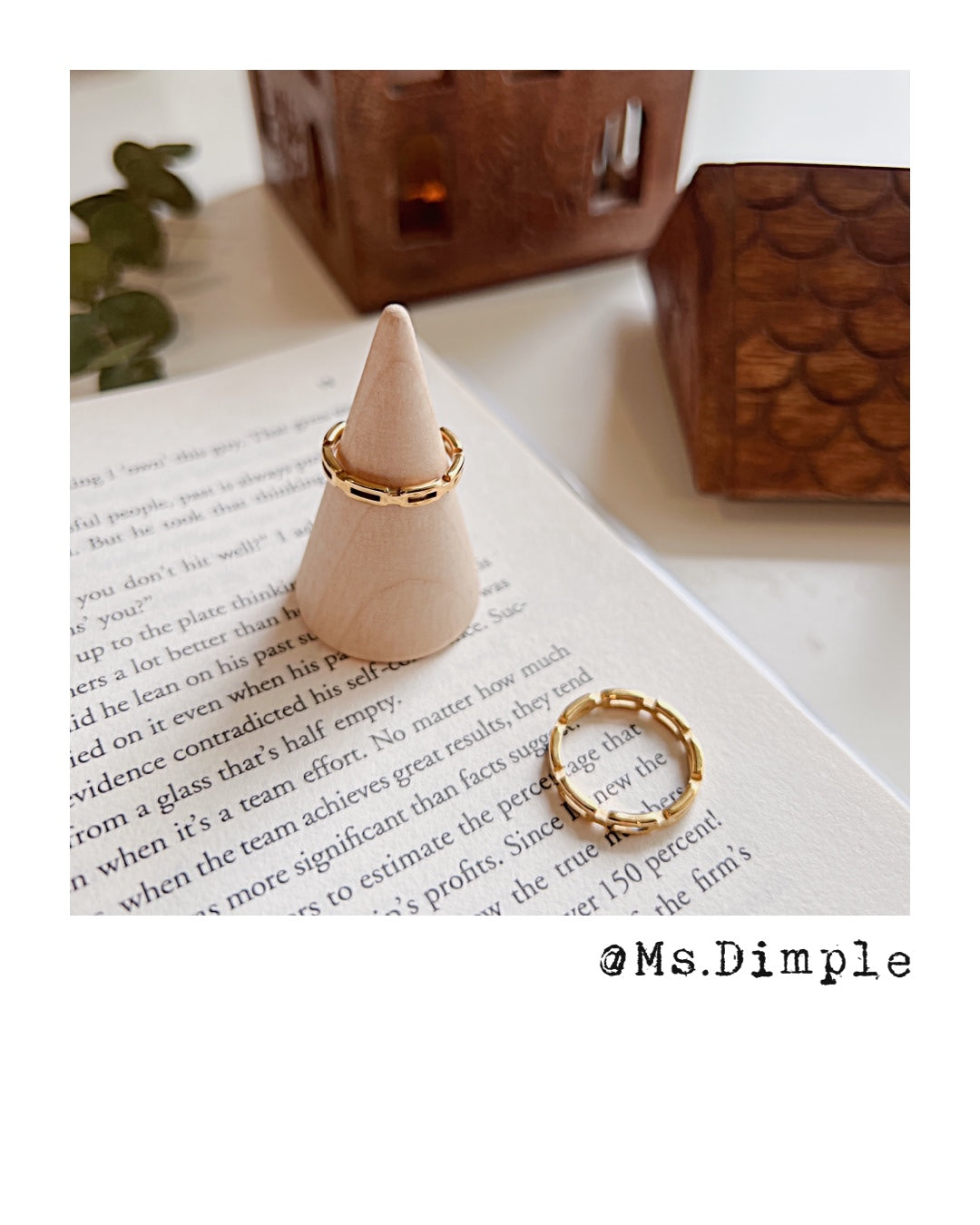 18K Gold Plated Stainless Steel Chain Style Ring