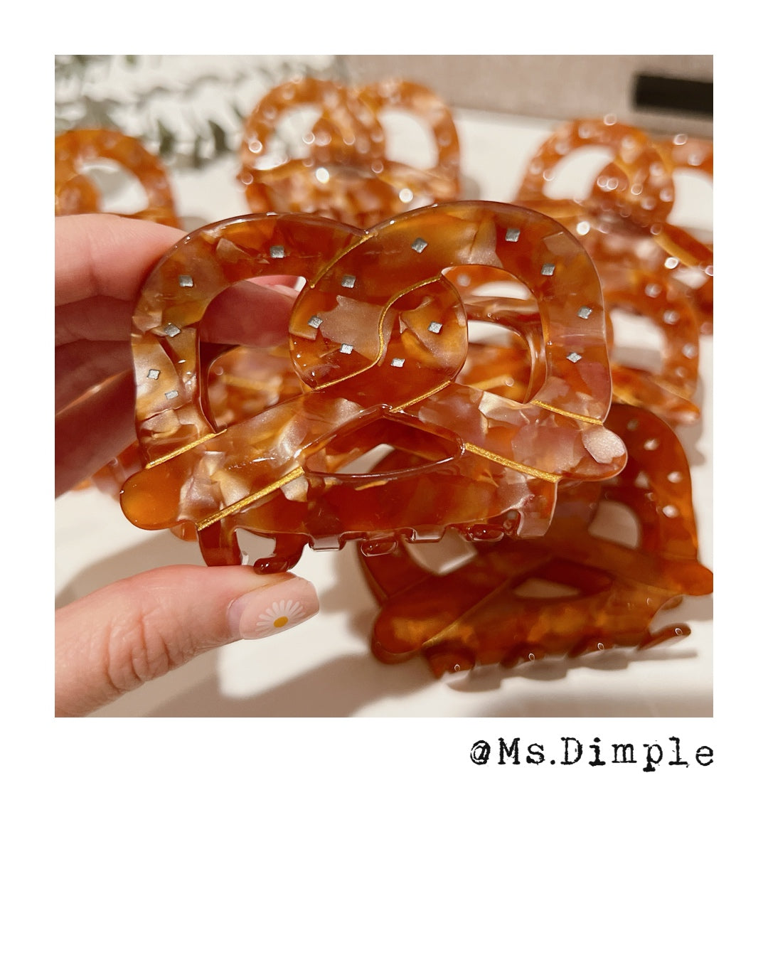 Cute Brown Pretzel Claw Clip