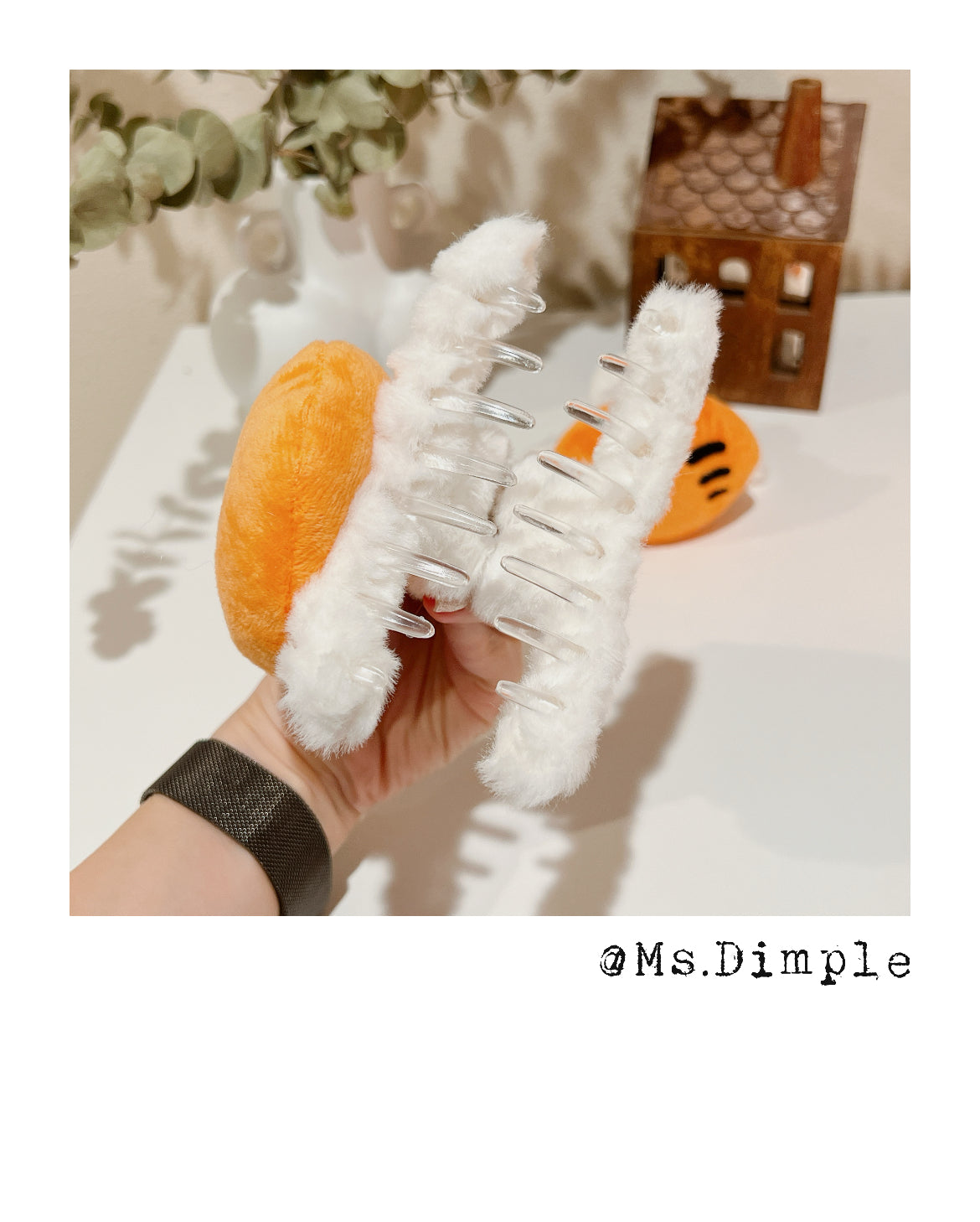 Fluffy Big Orange Hair Claw Clip