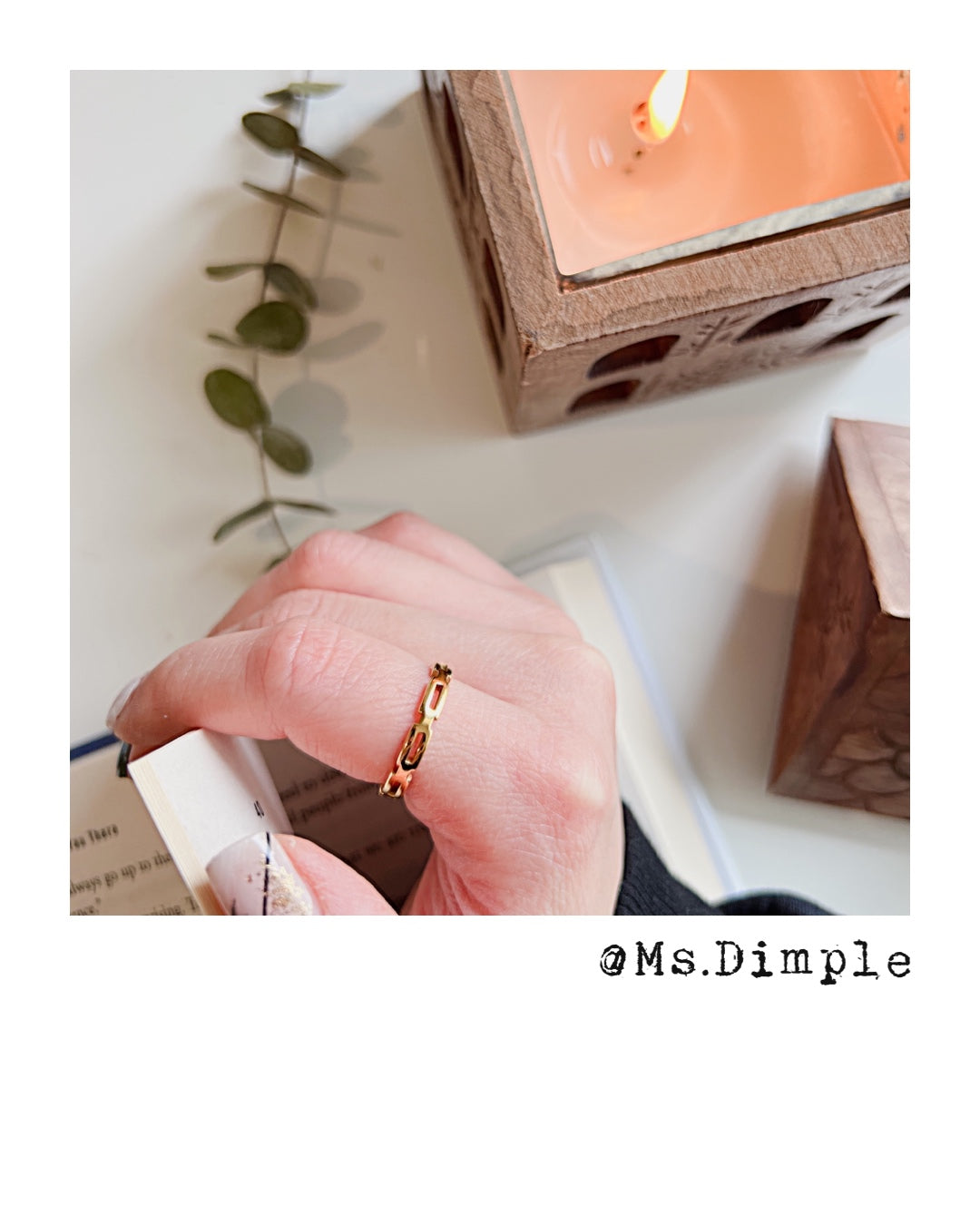 18K Gold Plated Stainless Steel Chain Style Ring