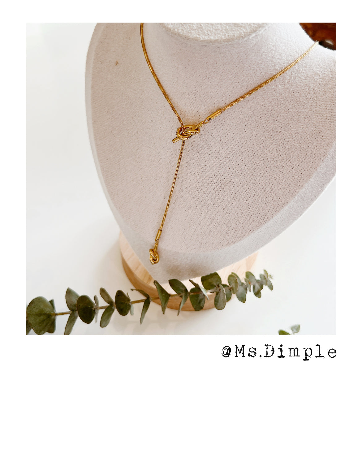 18K Gold Plated Stainless Steel Long Knot Necklace