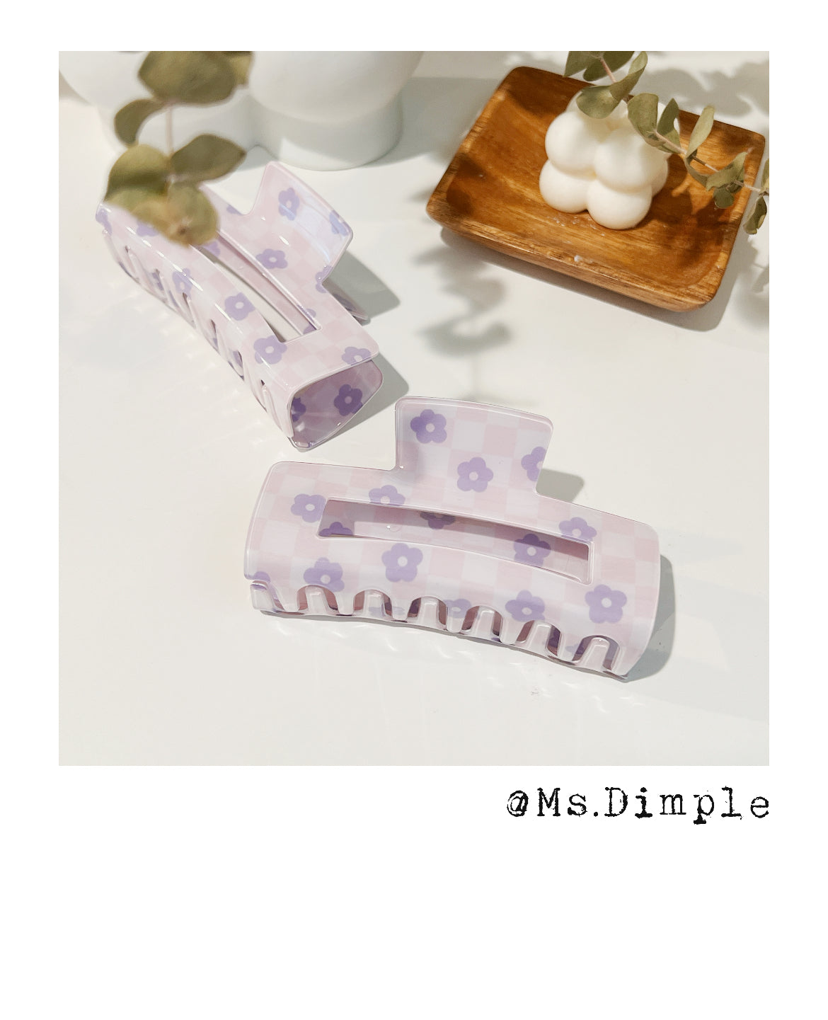Big Purple Flowers Hair Claw Clip