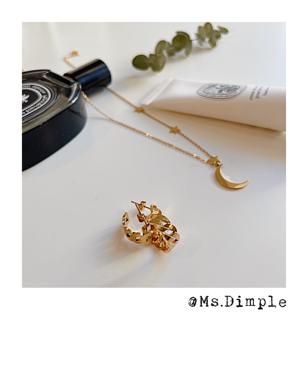 18K Gold Plated Stainless Steel Fly Me To The Moon 2 in 1 Set Necklace