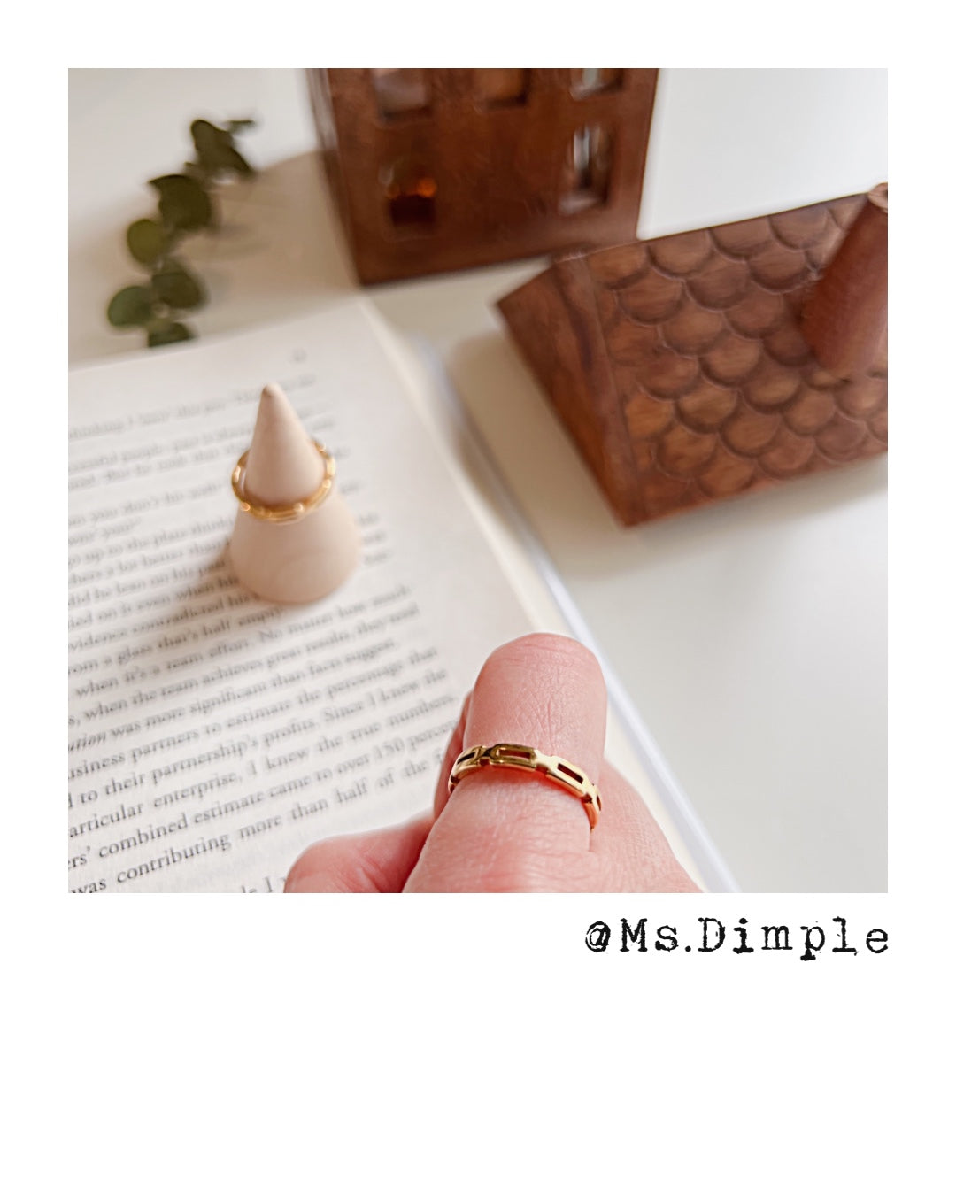 18K Gold Plated Stainless Steel Chain Style Ring