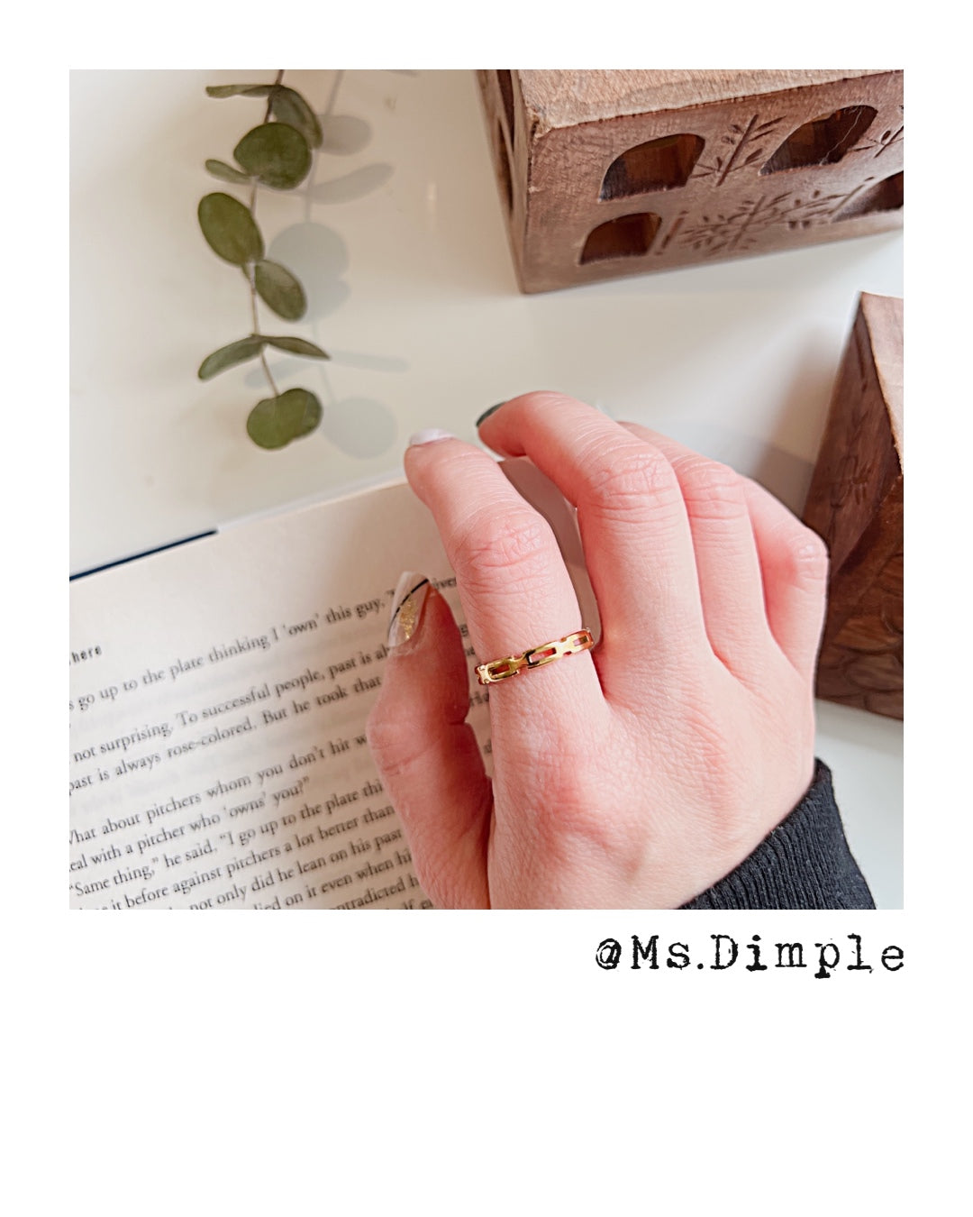 18K Gold Plated Stainless Steel Chain Style Ring