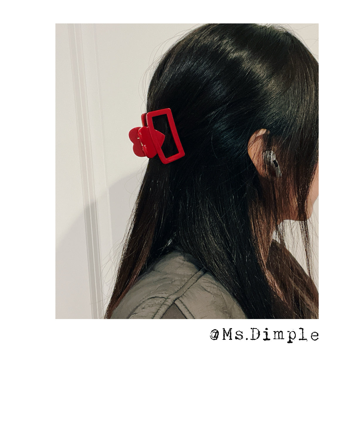 Small Red Heart Hair Claw Clip