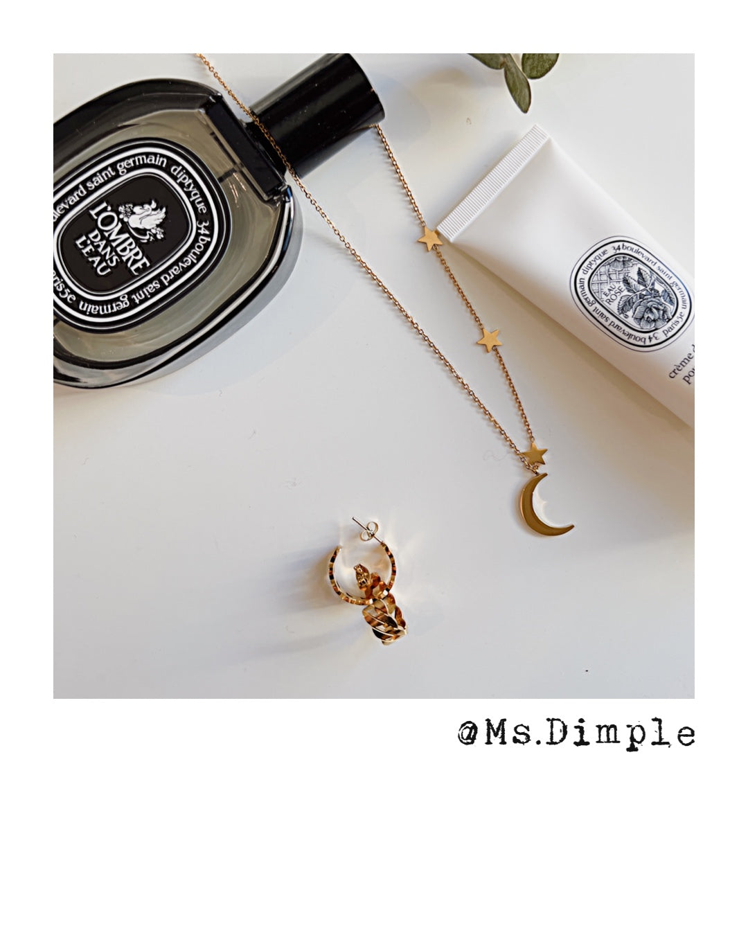18K Gold Plated Stainless Steel Fly Me To The Moon 2 in 1 Set Necklace