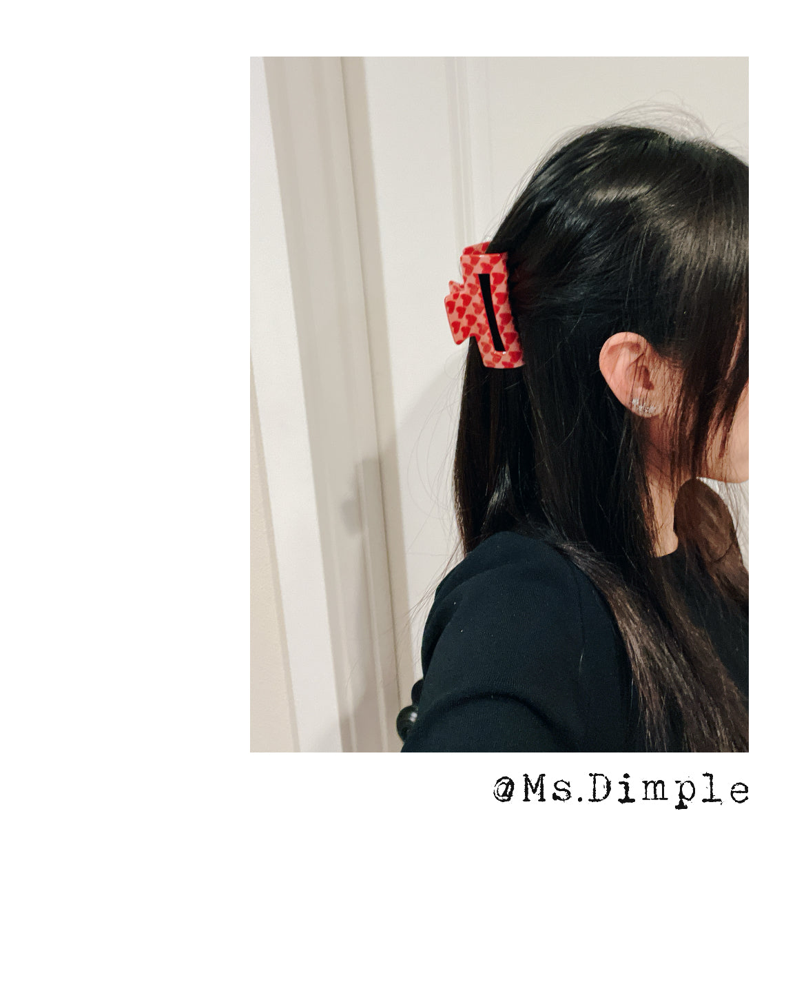 Valentine Pink Hearts Hair Claw Clip