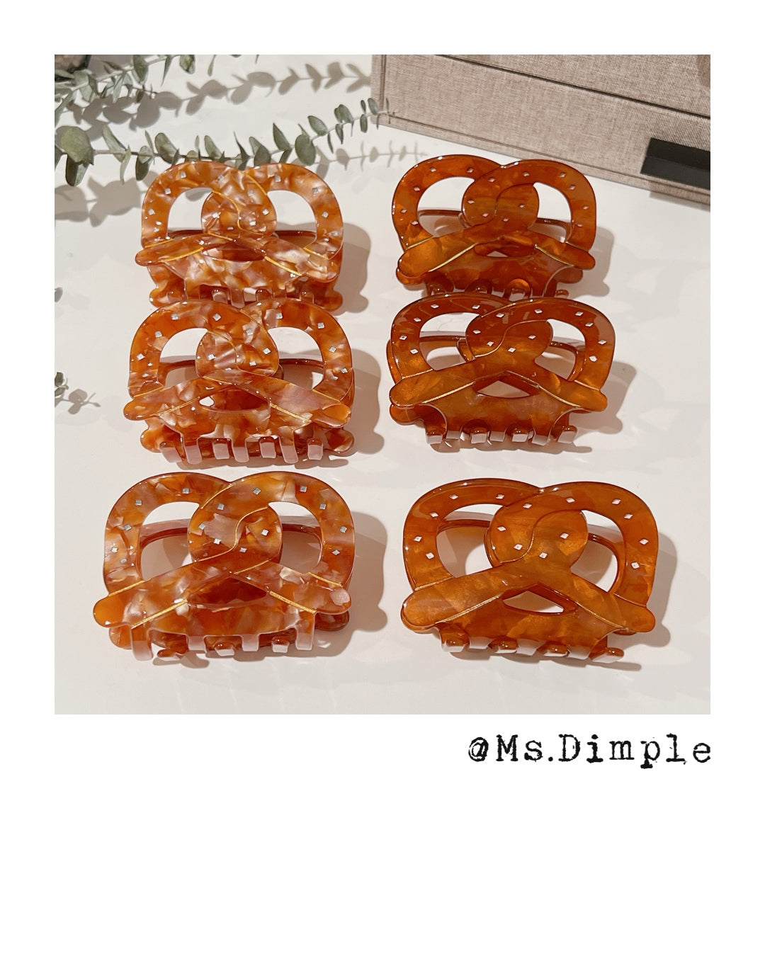 Cute Brown Pretzel Claw Clip