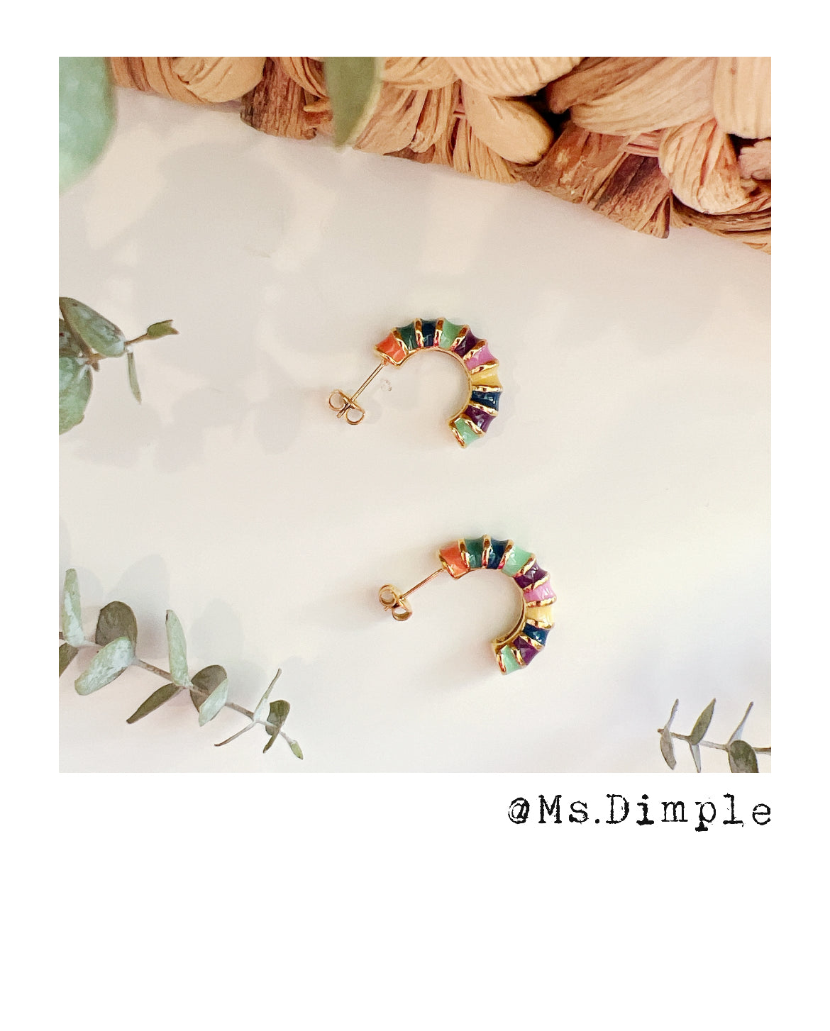 18K Gold Plated Colorful Stainless Steel Earrings
