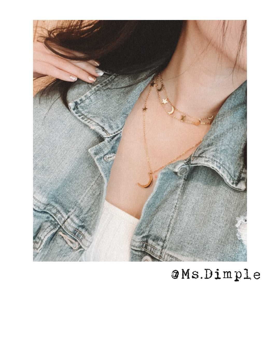 18K Gold Plated Stainless Steel Fly Me To The Moon 2 in 1 Set Necklace
