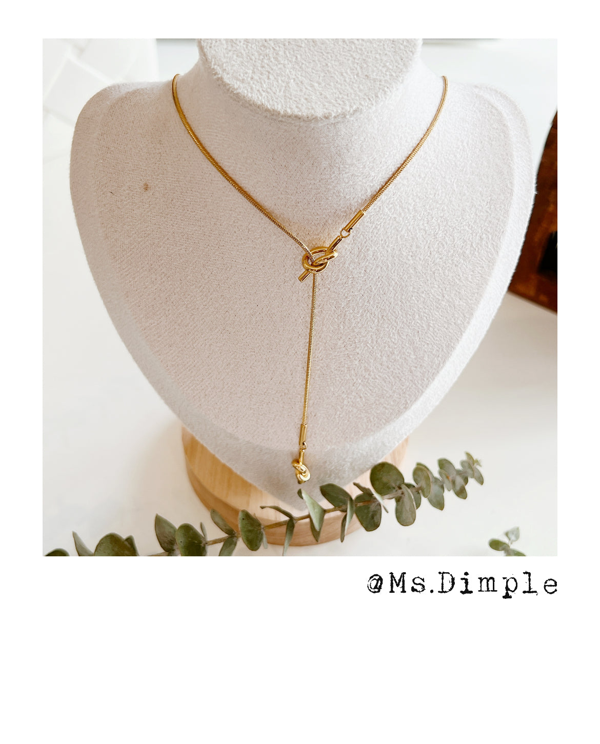 18K Gold Plated Stainless Steel Long Knot Necklace