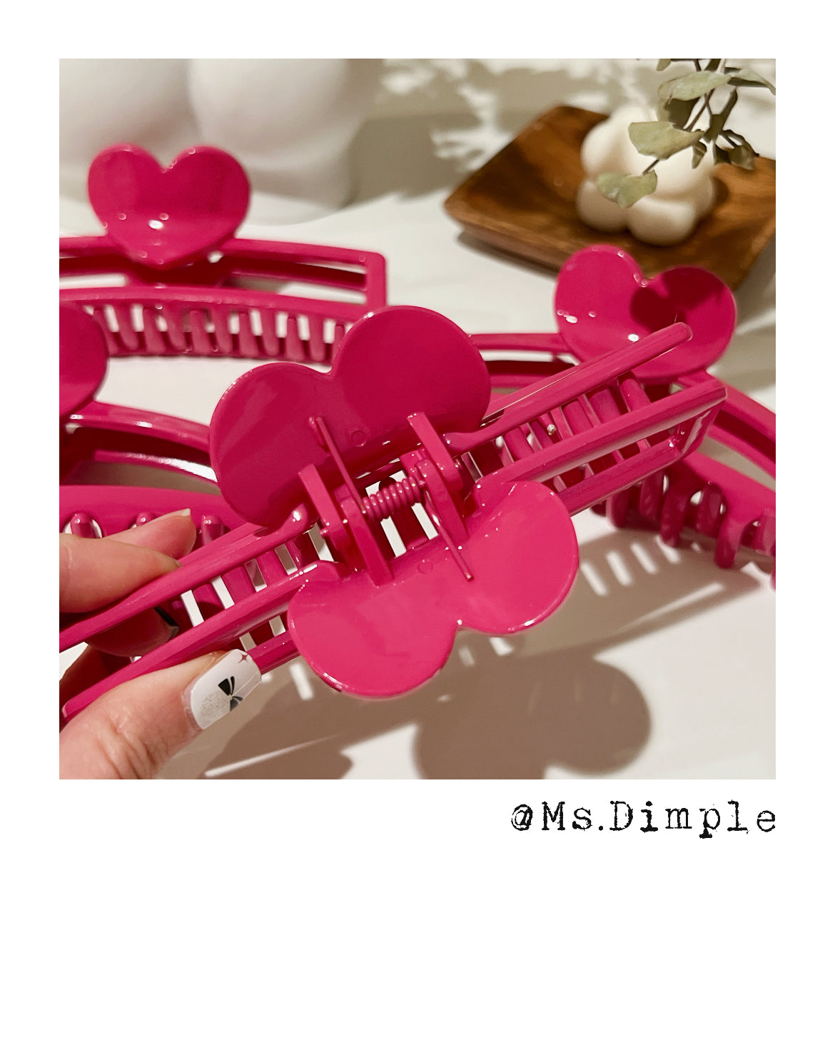Big Pink Heart Valentines Day Hair Claw Clip