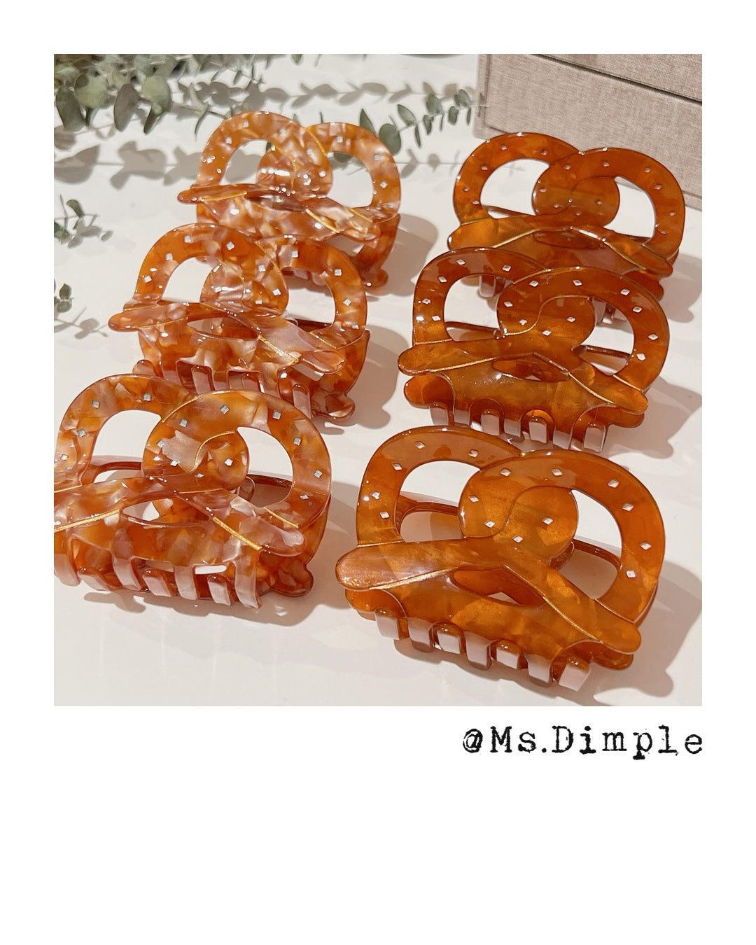 Cute Brown Pretzel Claw Clip