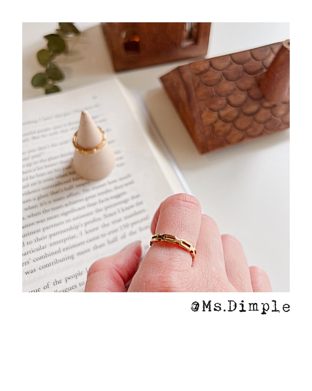 18K Gold Plated Stainless Steel Chain Style Ring
