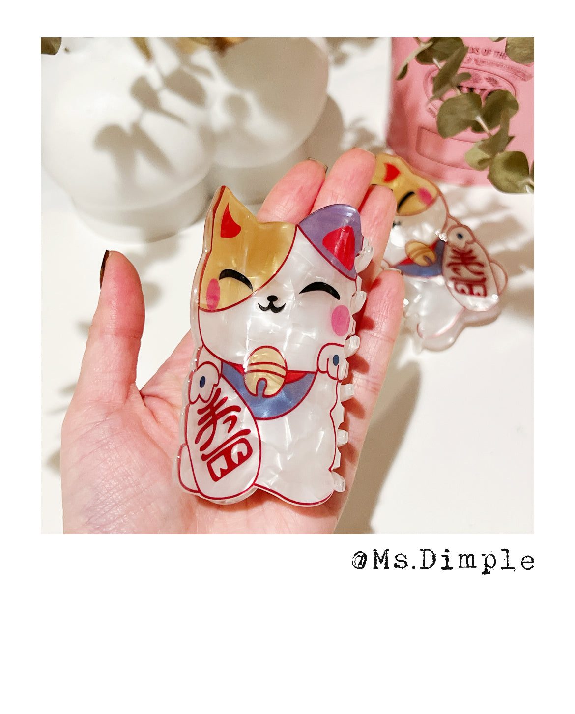 Japanese Lucky Cat Fortune Cat Hair Claw Clip