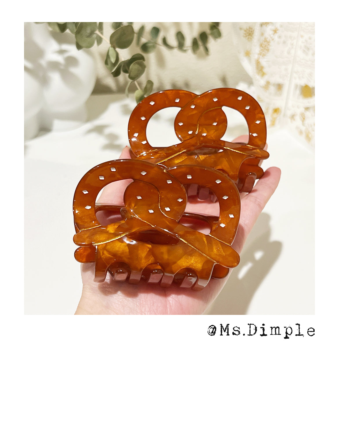 Cute Brown Pretzel Claw Clip