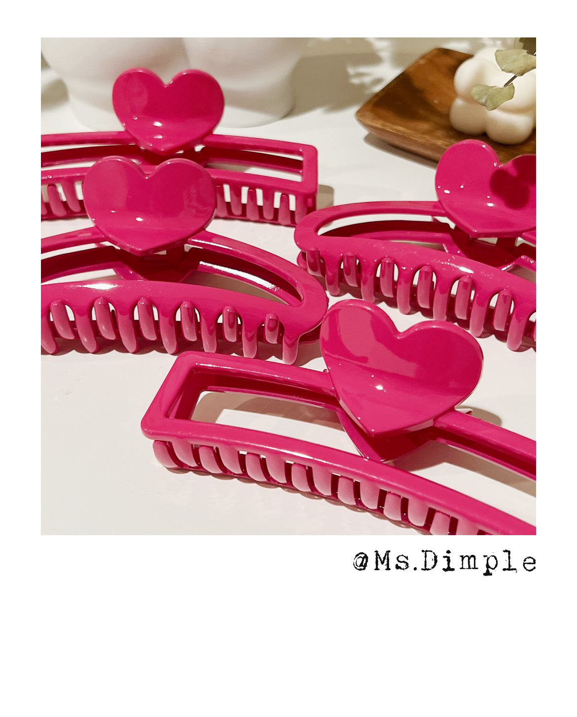 Big Pink Heart Valentines Day Hair Claw Clip