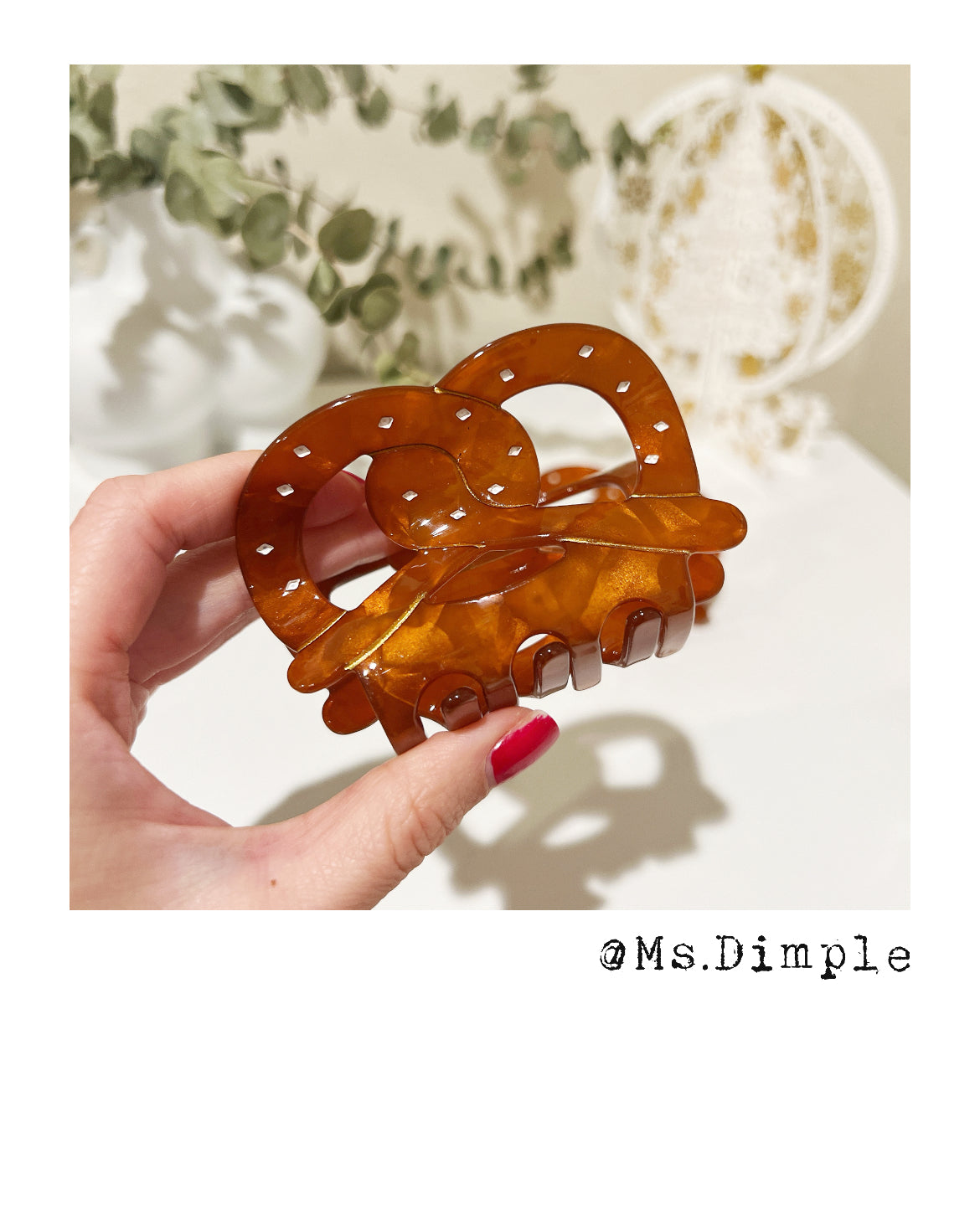 Cute Brown Pretzel Claw Clip