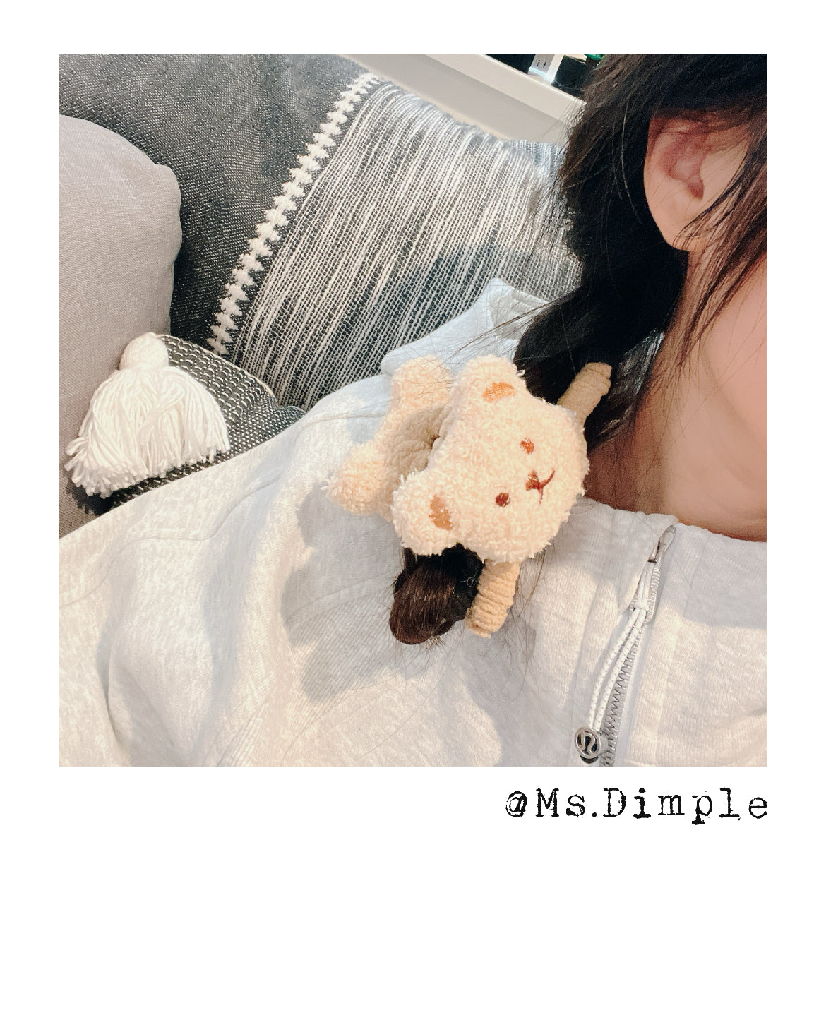 Cute Fluffy Beige And Brown Teddy Bear Claw Clips