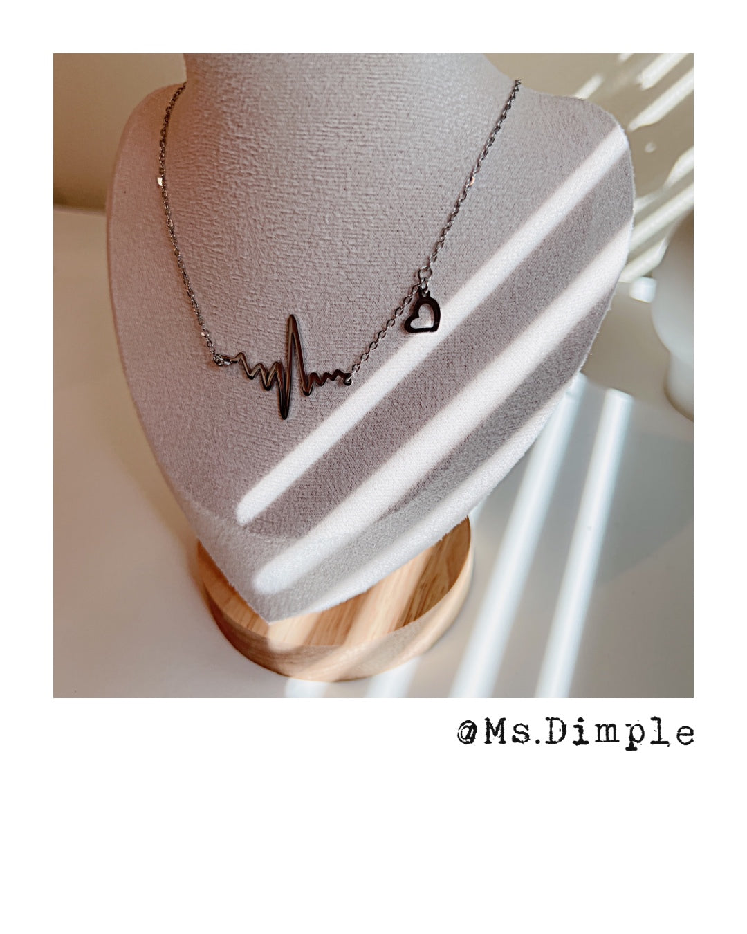 18K Gold Plated Stainless Steel Heartbeat EKG Necklace