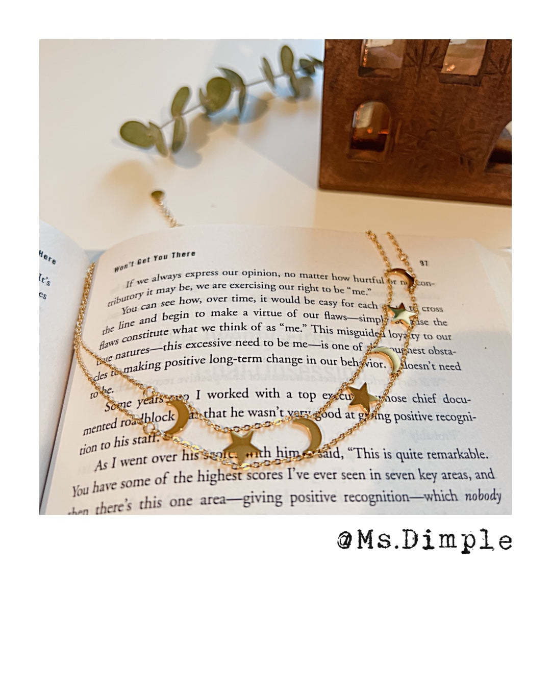18K Gold Plated Stainless Steel Fly Me To The Moon 2 in 1 Set Necklace