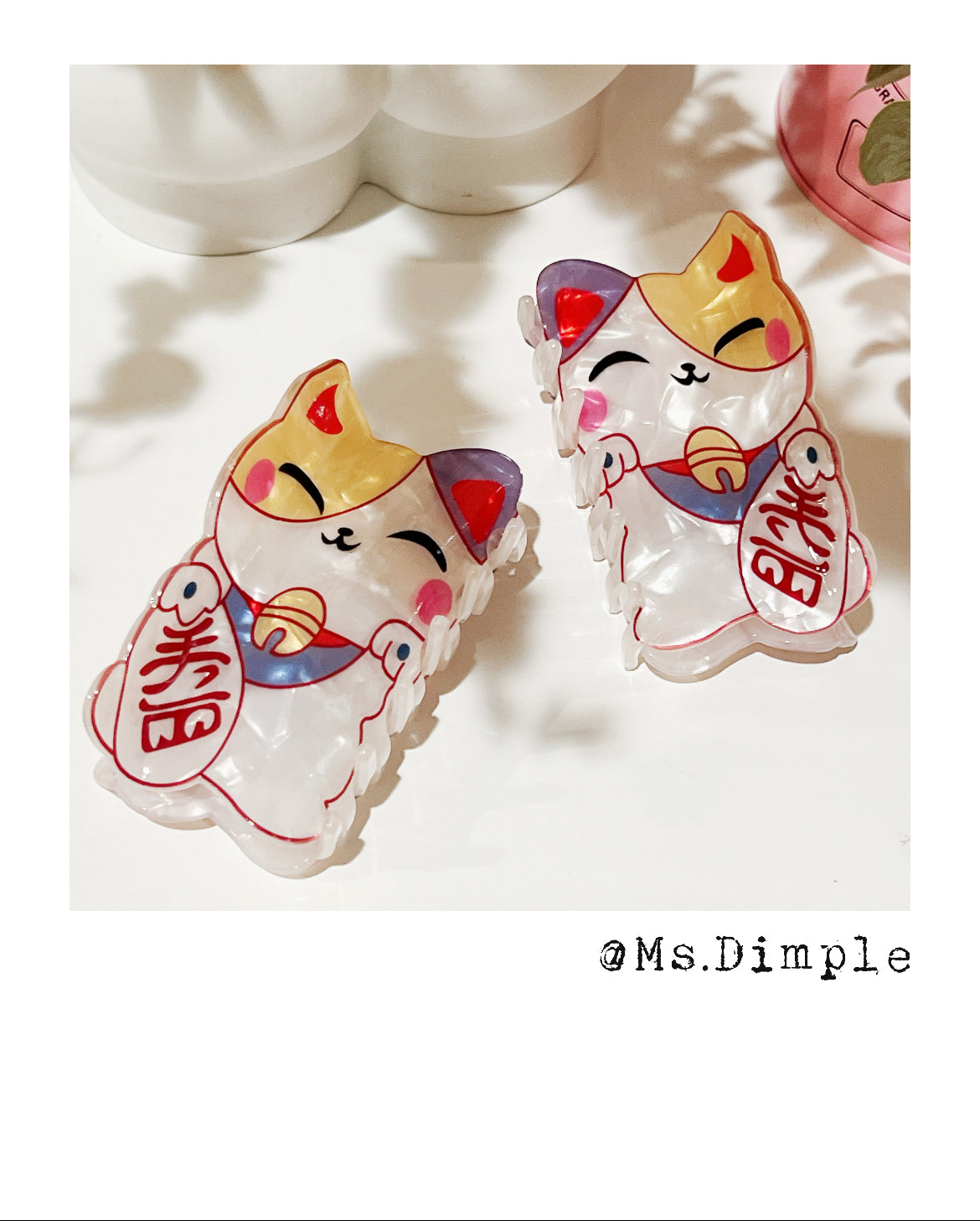 Japanese Lucky Cat Fortune Cat Hair Claw Clip